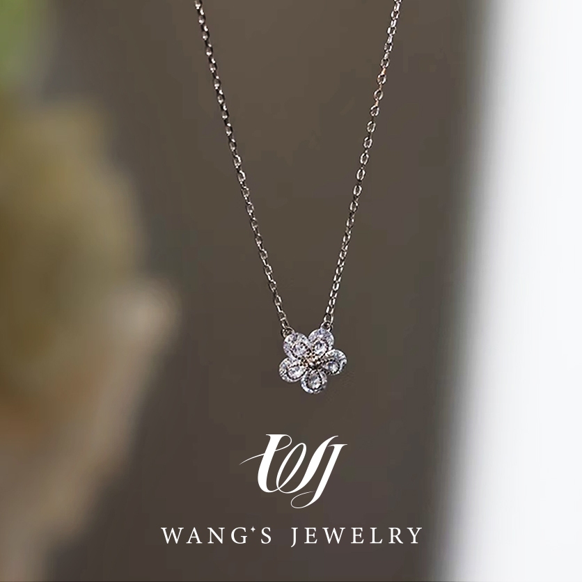 Vòng cổ hoa WJ 2025 vụ nổ mới nhẹ sang trọng niche vòng cổ tại công chúa lớn bé gái dây chuyền xương đòn phụ kiện gió lạnh