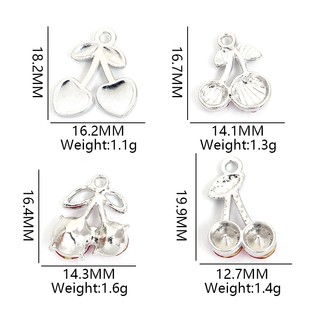 10 Chiếc Ngọt Ngào Dễ Thương Màu Đỏ Anh Đào Quyến Rũ Với Kim Cương Giả Sáng Bóng, 6 Kiểu Mặt Dây Hợp Kim Kẽm Tinh Tế Cho DIY Mùa Hè Vòng Cổ Sống Động Vòng Tay Bông Tai Dây Xích Điện Thoại Túi Phụ Kiện