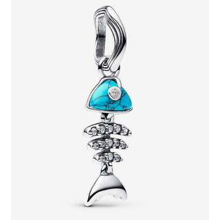 [Mới 2025] Charm Dangle xương cá màu ngọc lam cổ điển và thời trang