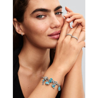 [Mới 2025] Charm Dangle xương cá màu ngọc lam cổ điển và thời trang