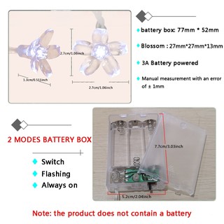 10m Hoa Anh Đào Cổ Tích Đèn LED Dây Chạy Bằng Pin Vòng Hoa Ánh Sáng Pha Lê Hoa Phòng Cưới Giáng Sinh Trang Trí Chiếu Sáng