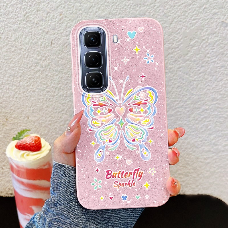 Ốp Lưng Bướm YBD INS Cho infinix Hot 60i Hot 60 Pro + Hot 50 Pro + X6726 X6728 X6728B X6885 X6886 Vỏ Cá Tính Pháo Hoa Nhiều Màu Sắc Văn Học Và Nghệ Thuật