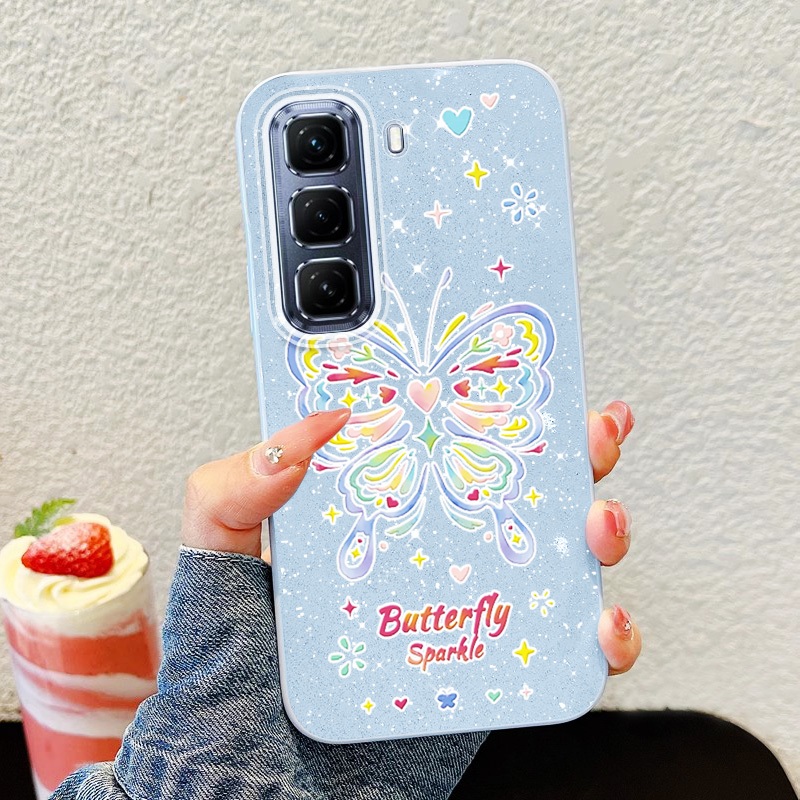 Ốp Lưng Bướm YBD INS Cho infinix Hot 60i Hot 60 Pro + Hot 50 Pro + X6726 X6728 X6728B X6885 X6886 Vỏ Cá Tính Pháo Hoa Nhiều Màu Sắc Văn Học Và Nghệ Thuật