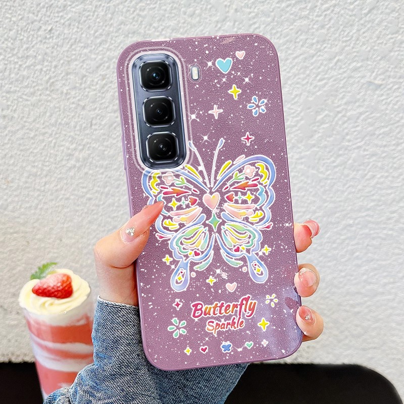 Ốp Lưng Bướm YBD INS Cho infinix Hot 60i Hot 60 Pro + Hot 50 Pro + X6726 X6728 X6728B X6885 X6886 Vỏ Cá Tính Pháo Hoa Nhiều Màu Sắc Văn Học Và Nghệ Thuật