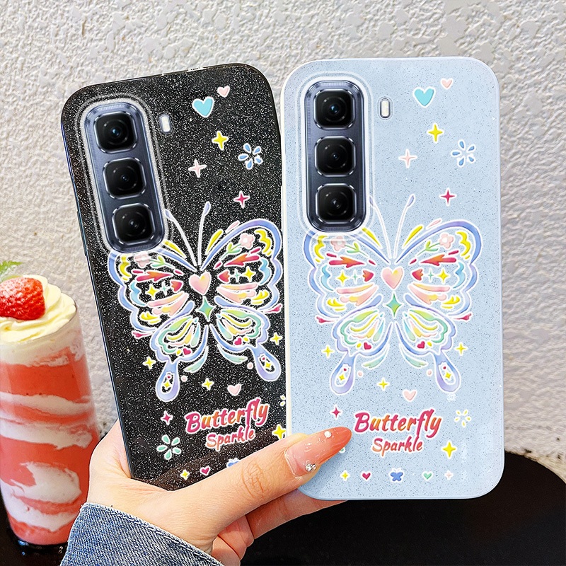 Ốp Lưng Bướm YBD INS Cho infinix Hot 60i Hot 60 Pro + Hot 50 Pro + X6726 X6728 X6728B X6885 X6886 Vỏ Cá Tính Pháo Hoa Nhiều Màu Sắc Văn Học Và Nghệ Thuật
