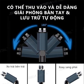 Bộ sạc xe hơi SEAMETAL 120W Siêu nhanh với dòng có thể thu vào Cổng USB kép Ô tô Bật lửa giao diện Bộ chuyển đổi phích cắm