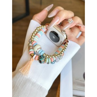 Dây đeo tua rua đính cườm phong cách Bohemian cho Apple Watch Ultra 46 / 44 / 40 / 49 / 45 / 41 / 42 / 38 / 45mm iwatch Series Ultra / 10 / 9 / 8 / 7 / 6 / 5 / 4 / 3 / 2 / 1 / SE