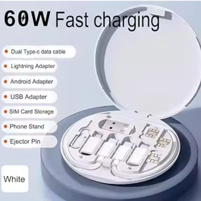 Hộp lưu trữ cáp sạc đa năng Bộ chuyển đổi USB, cáp sạc Micro USB, biến tần sạc nhanh 60w