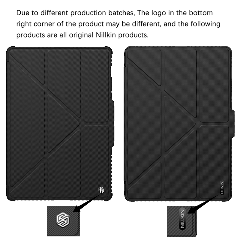 Nillkin Dành Cho Samsung Galaxy Tab 10 Ultra / S10 FE / S9 FE + / S9 + / S9 Plus Ốp Lưng Đa Góc Gấp Da PU Vỏ Thông Minh Bảo Vệ Camera Vỏ Ống Kính Có Giá Đỡ Bút Chì