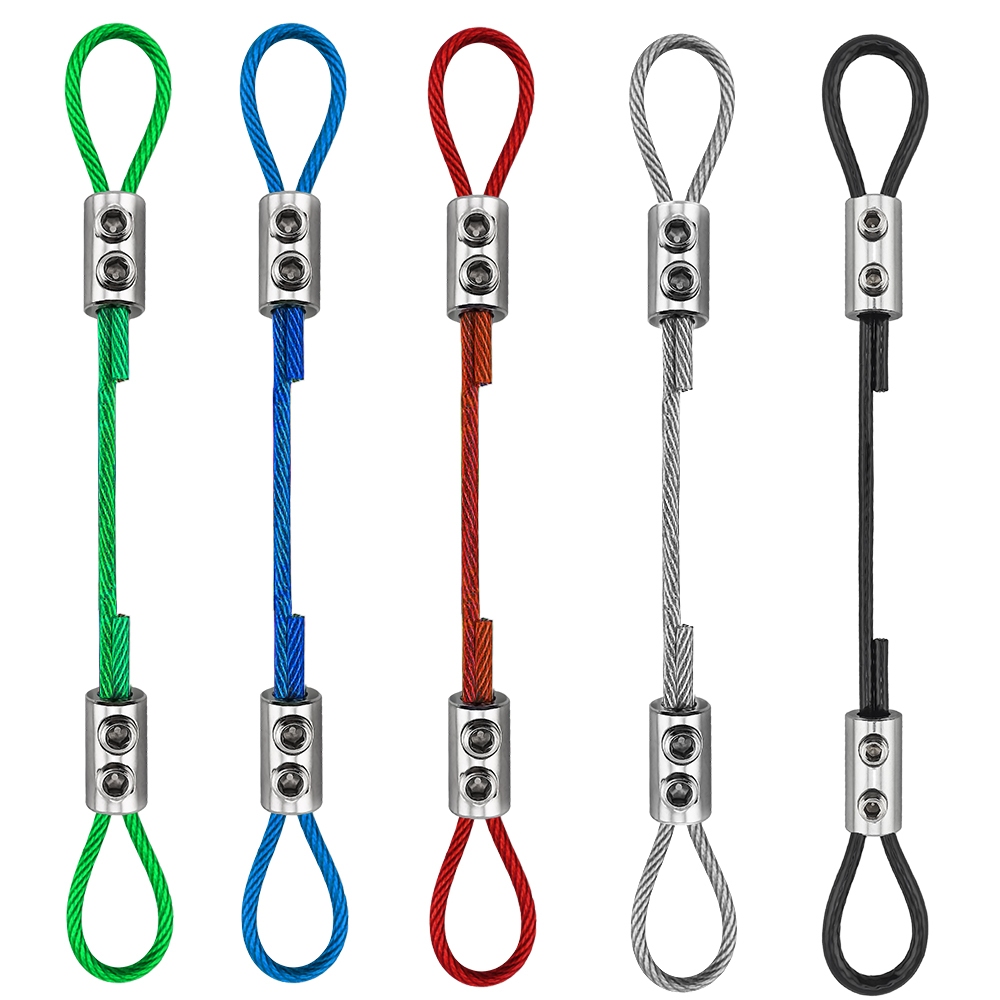 Bộ dây cáp bằng thép không gỉ PVC nhiều màu 2mm 3mm có thể điều chỉnh để treo hình ảnh Cây cảnh đu máy ảnh