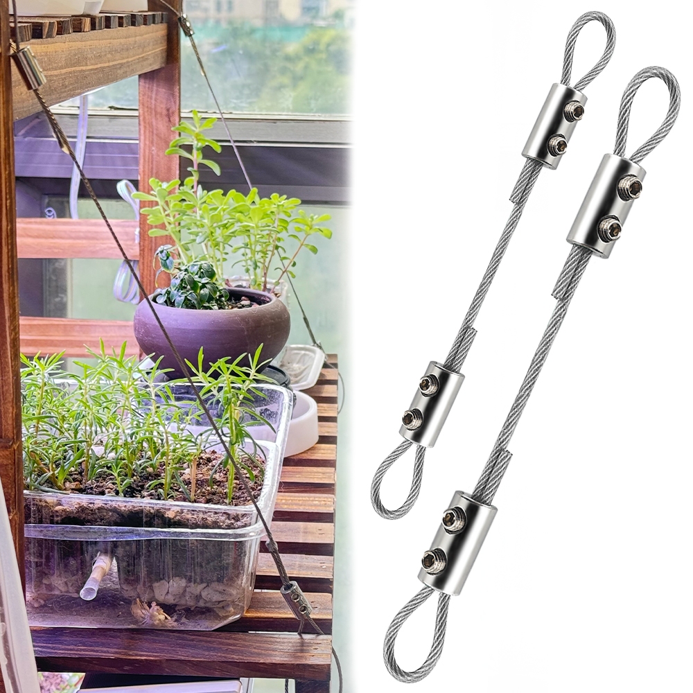 Bộ dây cáp bằng thép không gỉ PVC nhiều màu 2mm 3mm có thể điều chỉnh để treo hình ảnh Cây cảnh đu máy ảnh