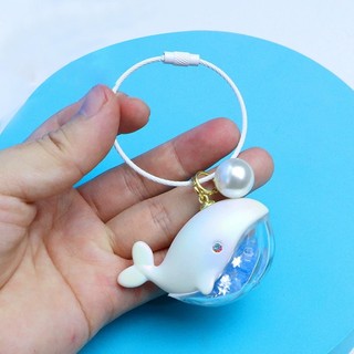 YOWEI Vui Cá Heo Móc Khóa Có Chất Lỏng Cho Chìa Khóa Ô Tô Nhà Cá Voi Mặt Dây Chuyền Móc Khóa Bé Gái Túi Xách Móc Chìa Khóa Trang Sức Quà Tặng VN