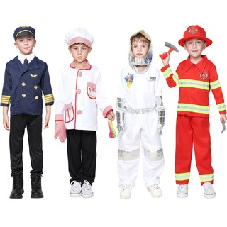 Trang phục hóa trang cho trẻ mới biết đi - Trang phục hóa trang có thể giặt được cho bé trai và bé gái, từ 3-12 tuổi (Phi công, đầu bếp, lính cứu hỏa, phi hành gia) Trẻ em giả vờ đóng vai Trang phục Halloween