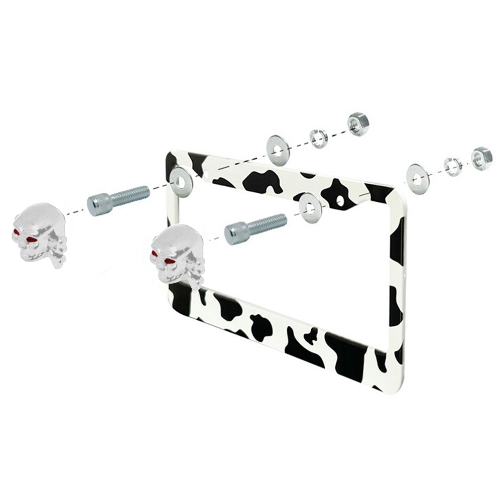 2 Cái / 4 Chiếc Xe Biển Số Cố Định Bu Lông Đầu Lâu Tạo Kiểu Cho Ô Tô Đa Năng Biển Số Vít