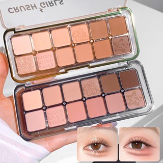 Bảng phấn mắt XIXI 12 màu - Chống thấm nước Độ bão hòa thấp Trang điểm khỏa thân tự nhiên Màu cam Nâu Phấn mắt D820