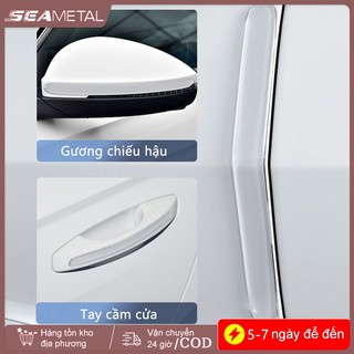 SEAMETAL Mở Rộng Cửa Ô Tô Ốp Lưng Dải Trong Suốt Bảo Vệ Thân Xe Chống Trầy Xước Chống Va Chạm Gương Chiếu Hậu Miếng Dán Bảo Vệ 4 Chiếc