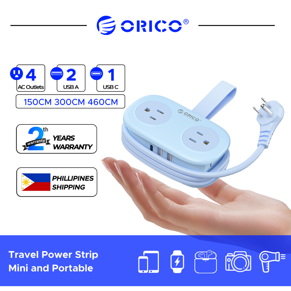 Dây nối dài ORICO có cổng USB Type C 4 Gang Dải nguồn di động dành cho du lịch (AP3-4A)