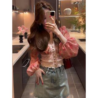 Áo sơ mi dài tay cổ chữ V phong cách Hàn Quốc dành cho nữ