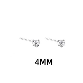 S925 Bạc Trái Tim Ngôi Sao Zircon Bông Tai Thời Trang Đơn Giản Video Unisex
