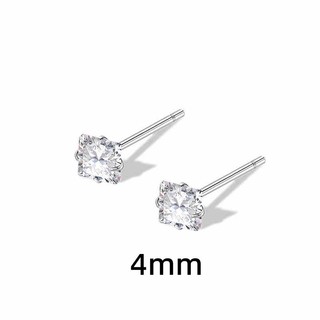 S925 Bạc Trái Tim Ngôi Sao Zircon Bông Tai Thời Trang Đơn Giản Video Unisex