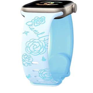 Dây đeo khắc hai màu hình bướm hoa cho Apple Watch Ultra 46 / 44 / 40 / 49 / 45 / 41 / 42 / 38 / 45mm iwatch Series Ultra / 10 / 9 / 8 / 7 / 6 / 5 / 4 / 3 / 2 / 1 / SE