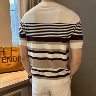 Mùa Hè Nam Phong Cách Phiên Bản Hàn Quốc Tay Ngắn Mỏng Phong Cách Thoáng Khí Thoải Mái Mềm Mại Dệt Kim Biển Linh Hồn Áo Sơ Mi Phù Hợp Với Thanh Niên Thường Ngày