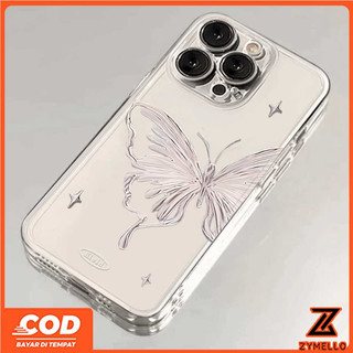 Ốp Lưng Cho OPPO Reno 14F Reno 14 Pro Reno 13F Reno 13 Pro Reno12 F Reno 12 PRO Reno 11F Reno 8Z Reno 7Z Reno 8T 5G Kim Loại Thời Trang Đơn Giản Bướm Vỏ Điện Thoại TPU Chống Sốc