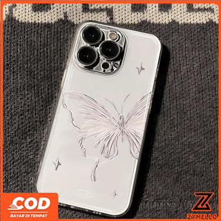 Ốp Lưng Cho OPPO Reno 14F Reno 14 Pro Reno 13F Reno 13 Pro Reno12 F Reno 12 PRO Reno 11F Reno 8Z Reno 7Z Reno 8T 5G Kim Loại Thời Trang Đơn Giản Bướm Vỏ Điện Thoại TPU Chống Sốc