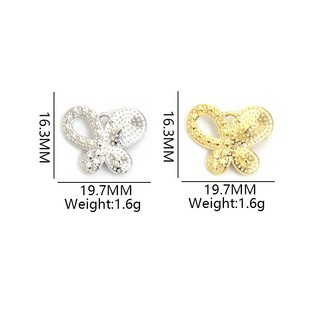10 chiếc Bùa bướm rỗng thanh lịch với kim cương giả pha lê, Bông tai vòng cổ khí chất sang trọng nhẹ nhàng Mặt dây chuyền bất đối xứng tinh tế DIY - Lý tưởng cho quà tặng ngày lễ tình nhân