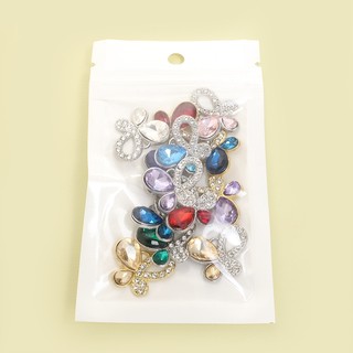 10 chiếc Bùa bướm rỗng thanh lịch với kim cương giả pha lê, Bông tai vòng cổ khí chất sang trọng nhẹ nhàng Mặt dây chuyền bất đối xứng tinh tế DIY - Lý tưởng cho quà tặng ngày lễ tình nhân