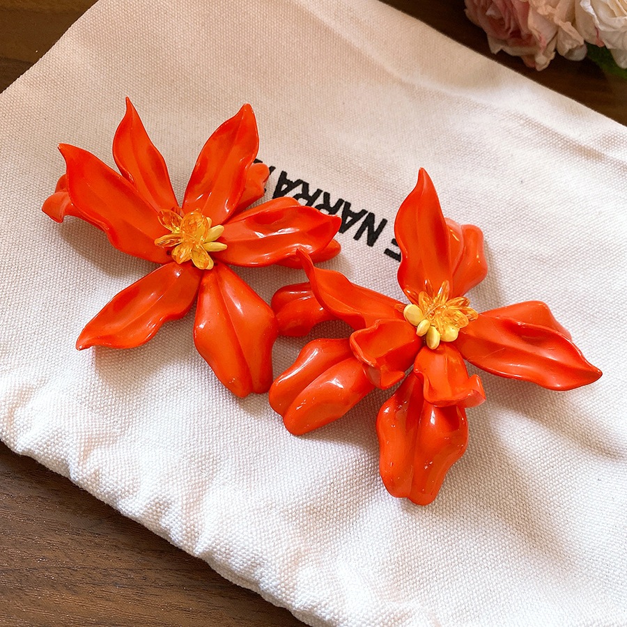 [Jewbeauty] Bông tai hoa acrylic kim bạc bông tai bohemian cá tính thời trang phong cách kỳ nghỉ bông tai