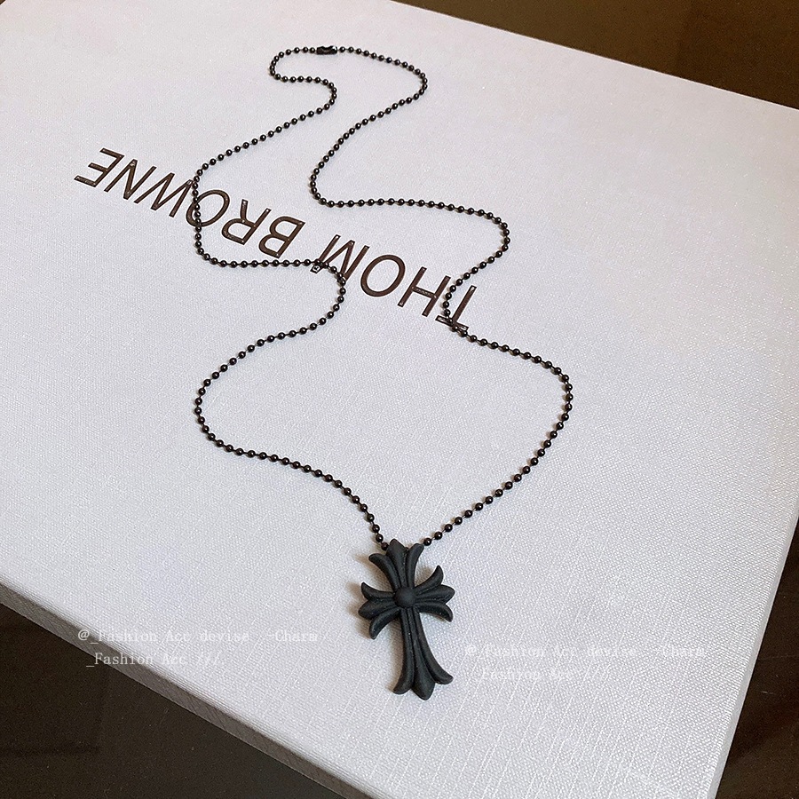 Vòng cổ mặt dây chuyền chéo đính cườm châu Âu và Mỹ, dây chuyền xương đòn phong cách Gothic đậm, dây chuyền phóng đại và hợp thời trang dành cho nữ bán buôn