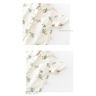 Bé trai sơ sinh Cotton Dễ thương Khủng long dễ thương Một bộ ba mảnh họa tiết khủng long dễ thương Bộ áo liền quần dáng rộng (0-24 tháng)