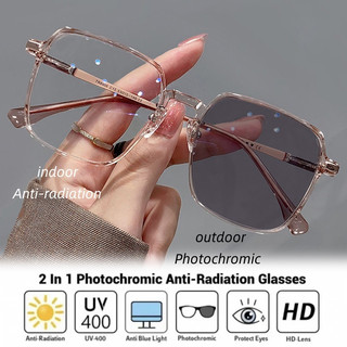 Kính gọng lớn siêu nhẹ dành cho nữ chống ánh sáng chống bức xạ khung Hàn Quốc f Ống kính có thể thay thế gương phẳng
