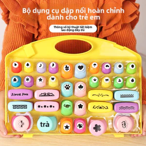 Bộ công cụ dập nổi DIY thủ công cho trẻ em mẫu giáo, bộ công cụ dập nổi đồ chơi giáo dục Giáng sinh