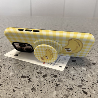 Ốp bảo vệ hai trong một họa tiết chuối ca rô cho iPhone 11 12pro 13promax 15pro 15promax 14 14promax 14pro 16 pro max 16 plus ốp bảo vệ hai trong một