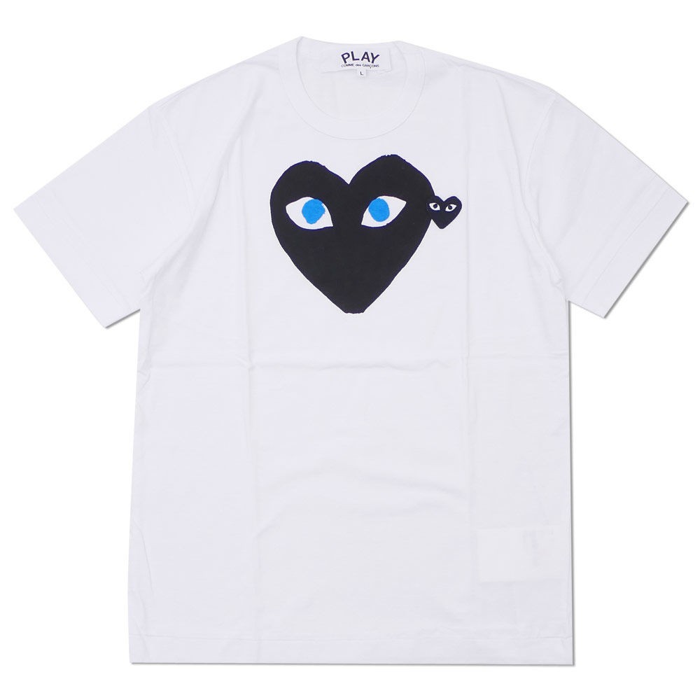 Chơi Cổ Điển In Hình Trái Tim Cotton Nguyên Chất Unisex Áo Thun Cổ Nhãn + Thẻ