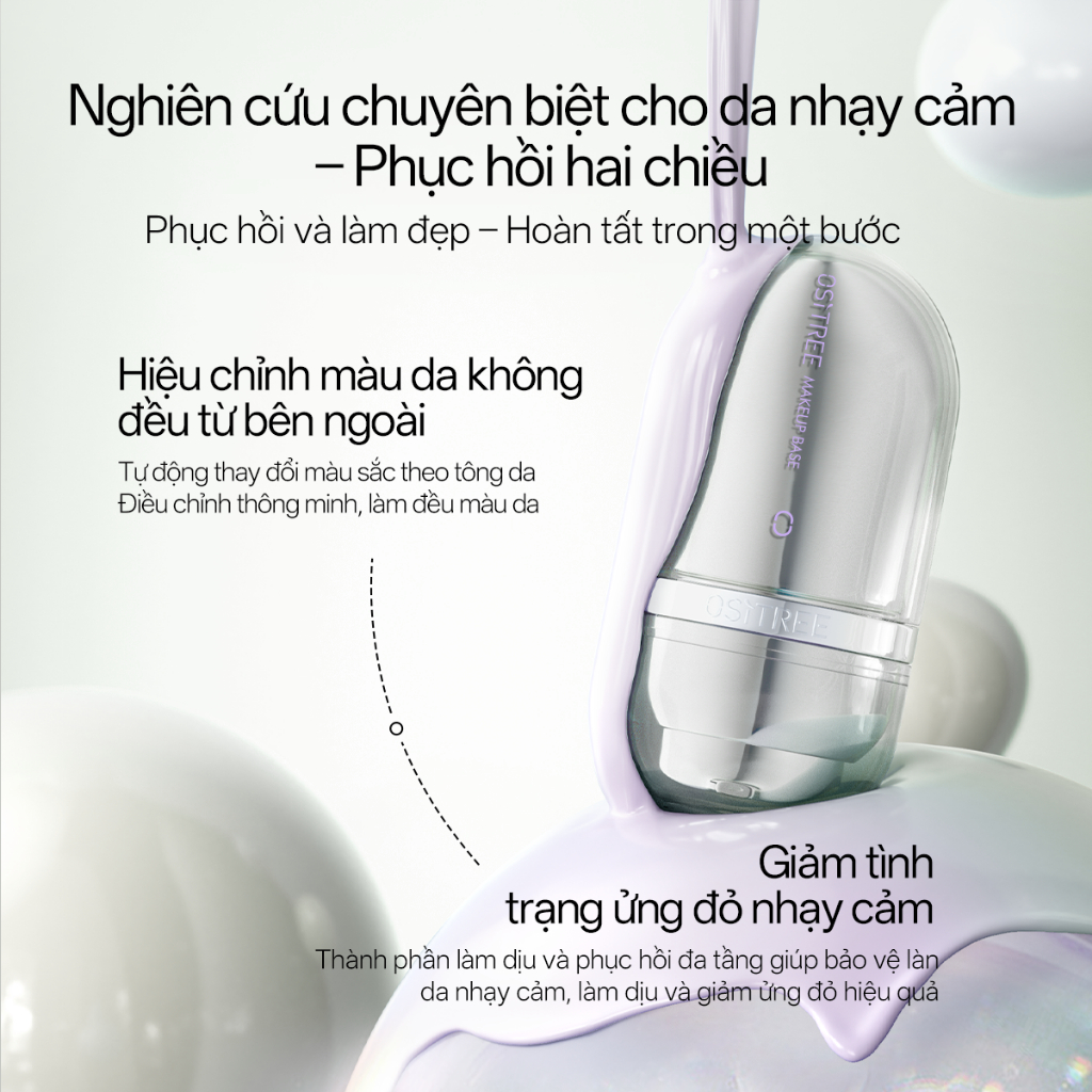Kem nền Ositree  dạng lỏng cc Kem lót trang điểm Làm sáng + Dưỡng ẩm + Kem che khuyết điểm 32g