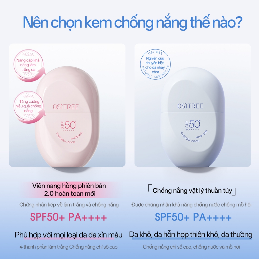 Kem chống nắng Ositree Ositree SPF50 + Mặt làm mới da mặt thể chất ngoài trời Làm trắng da 45g