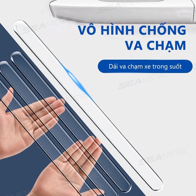 Miếng dán bảo vệ thân xe trong suốt SEAMETAL 4 miếng dán cửa chống trầy xước và chống va chạm, miếng dán bảo vệ gương chiếu hậu