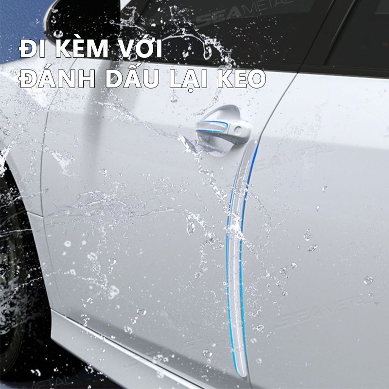 Miếng dán bảo vệ thân xe trong suốt SEAMETAL 4 miếng dán cửa chống trầy xước và chống va chạm, miếng dán bảo vệ gương chiếu hậu