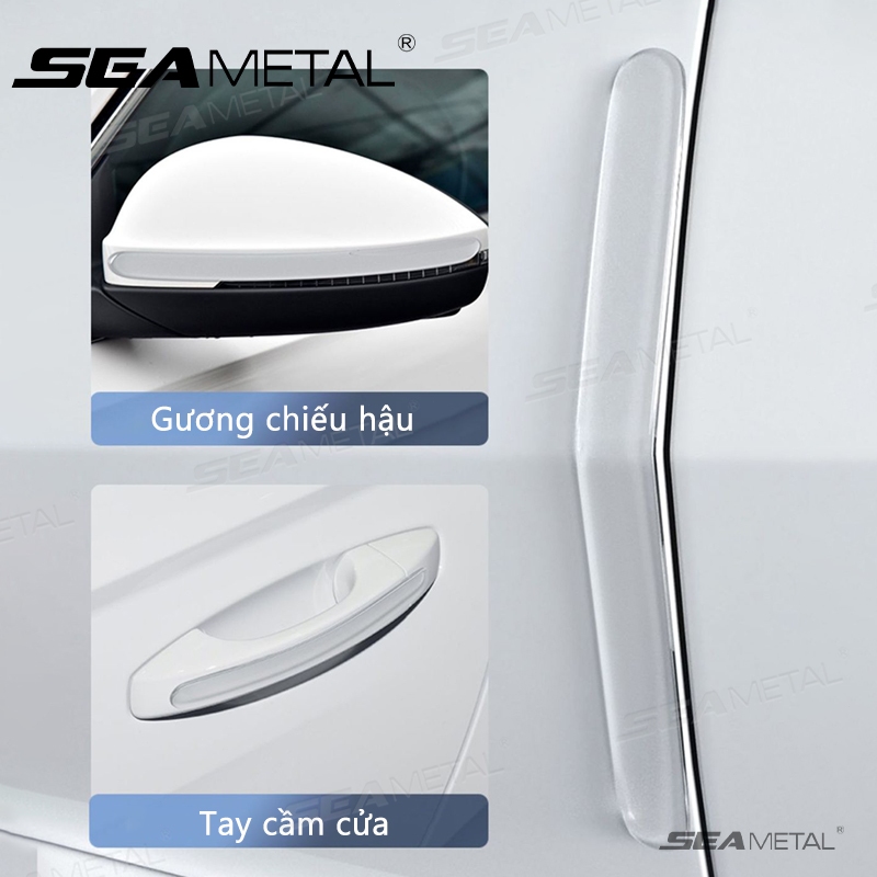 Miếng dán bảo vệ thân xe trong suốt SEAMETAL 4 miếng dán cửa chống trầy xước và chống va chạm, miếng dán bảo vệ gương chiếu hậu