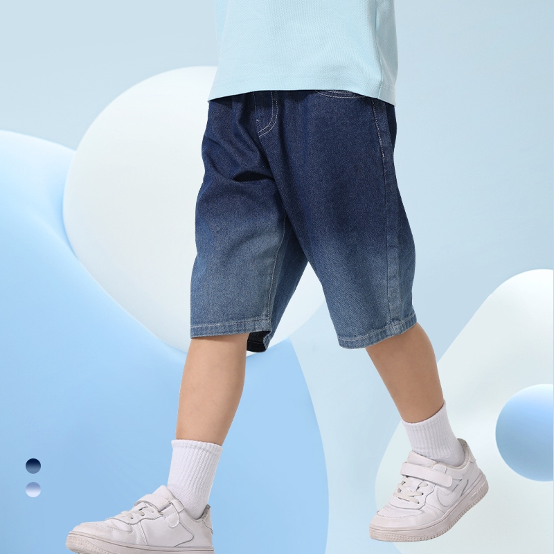 W.G.Q Quần jean bé trai, quần short jean mùa hè, rộng thoải, thời trang dễ phối đồ