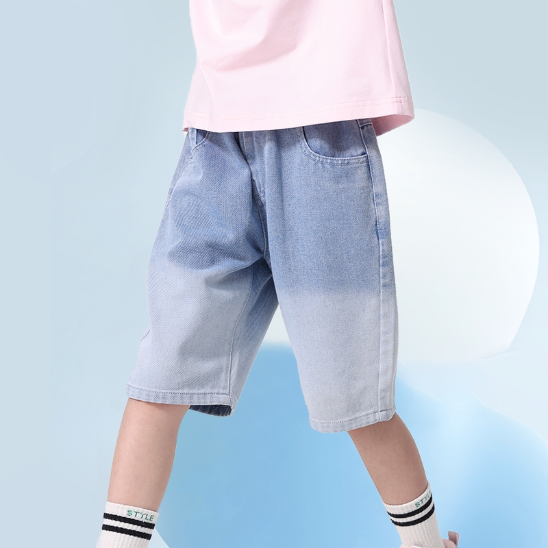 W.G.Q Quần jean bé trai, quần short jean mùa hè, rộng thoải, thời trang dễ phối đồ