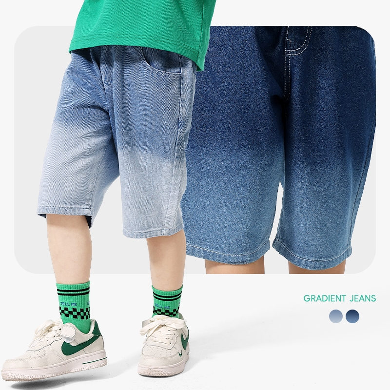 W.G.Q Quần jean bé trai, quần short jean mùa hè, rộng thoải, thời trang dễ phối đồ