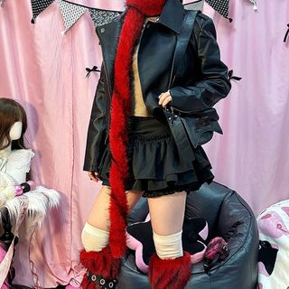 Thắt lưng ASDFGER Punk sang trọng mềm mại, Harajuku Y2K, dây thắt lưng ấm áp, phụ kiện khiêu vũ đường phố