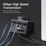 Hagibis Knob USB C Hub Với 4K60Hz HDMI 100W PD Nút bấm tắt Type-C Docking Station Điều chỉnh âm lượng Bộ điều khiển máy tính để bàn cho Macbook Win Laptop — ảnh 8