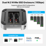 ACASIS 10Gpbs MINI Enclosure Docking station Tương thích với Thunderbolt 4 / 3 USB-C với HDMI, SD / TF 3.0, 4xUSB-A 3.1, 2xM.2 & 30W PD Sạc cho Mac mini / trạm nối máy tính xách tay — ảnh 3
