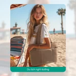 BAGSMART Túi Tote Nữ Du Lịch 14inch Laptop Bag Ba lô lớn Túi thể thao du lịch túi đi làm đa năng lịch và công sở Tote shouldbag — ảnh 6