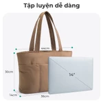 BAGSMART Túi Tote Nữ Du Lịch 14inch Laptop Bag Ba lô lớn Túi thể thao du lịch túi đi làm đa năng lịch và công sở Tote shouldbag — ảnh 2